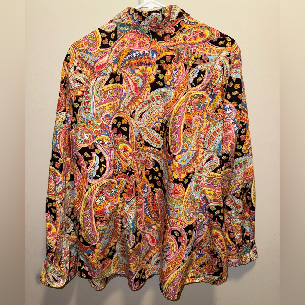 Chaps Multicolor Paisley Button Down Shirt - Picture 10 of 10